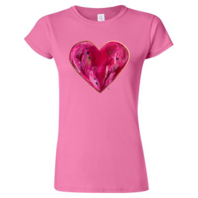 Breast Cancer Awareness Heart Ladies Tee Thumbnail